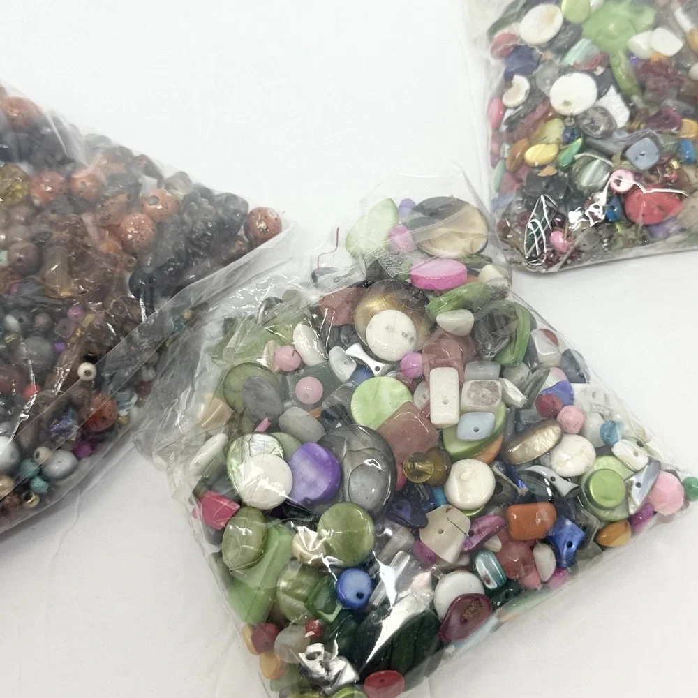 Mixed Bead Soup Glass Shell Stone Jewelry Making Craft Beads Bulk Loose Assorted